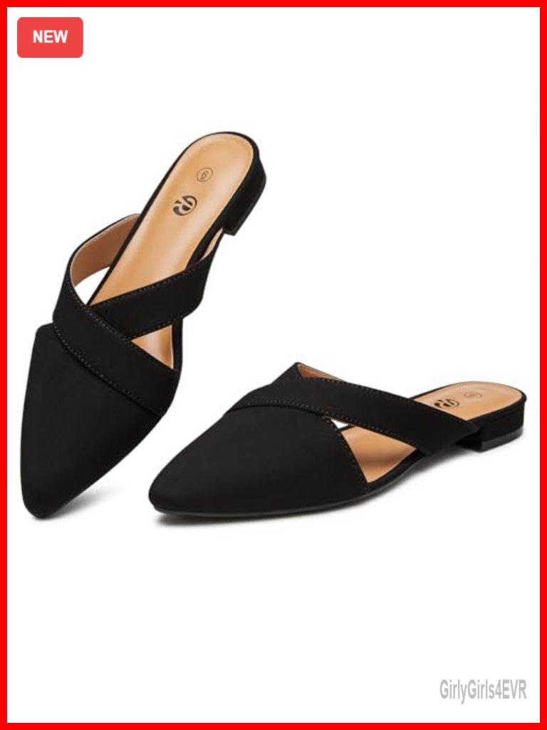 Suede Mules With Memory Foam Footbed Non-Slip Sole